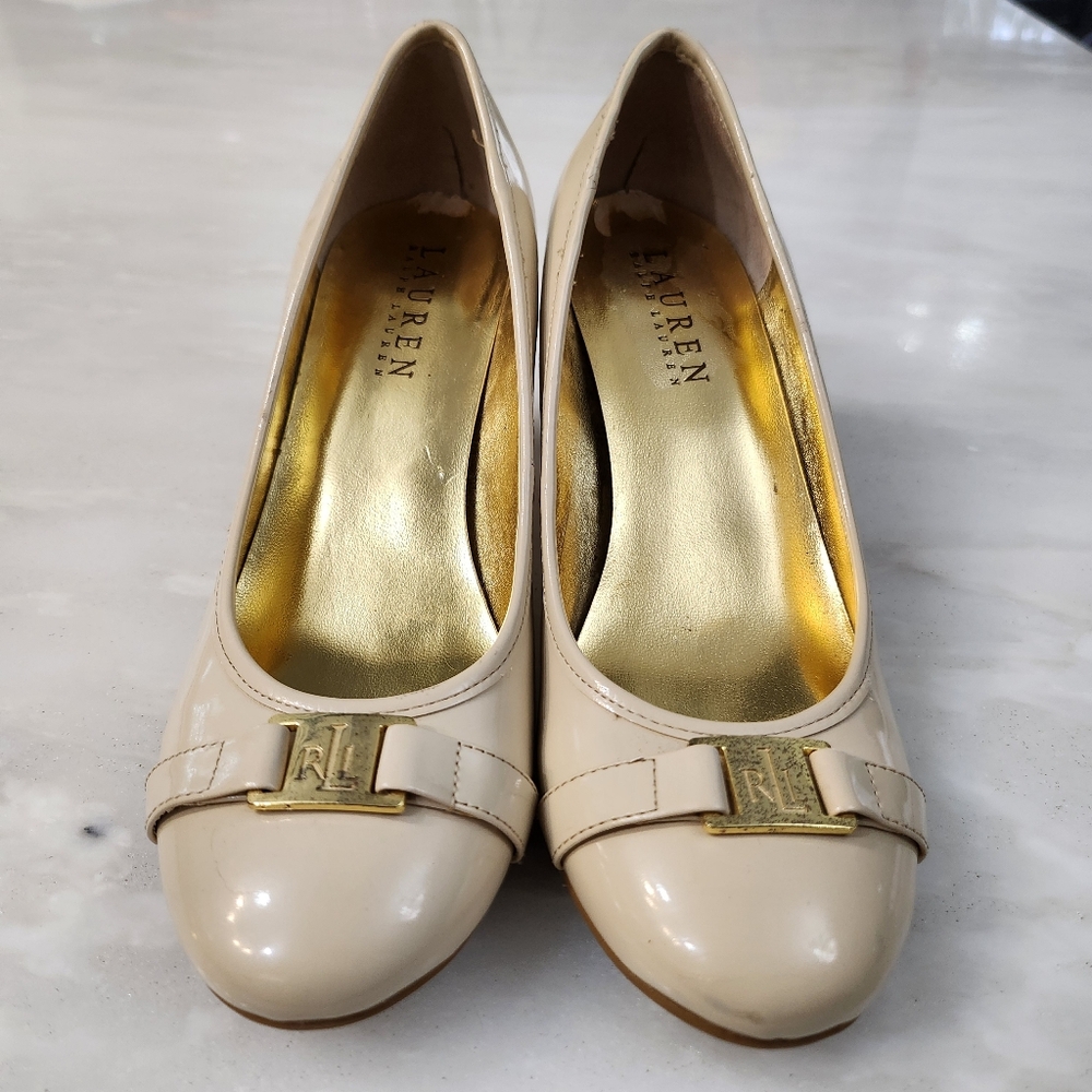 Ralph Lauren  Cream Patent Leather Shoes - Picture 10 of 10